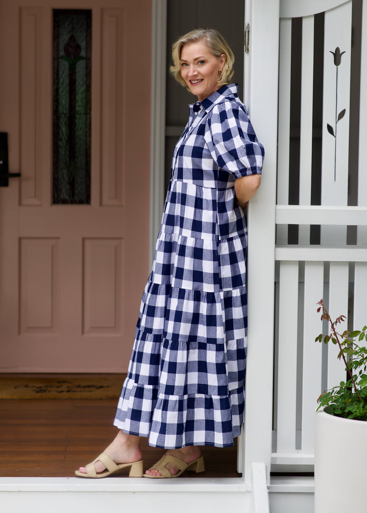 Alice Dress - Navy & White Gingham
