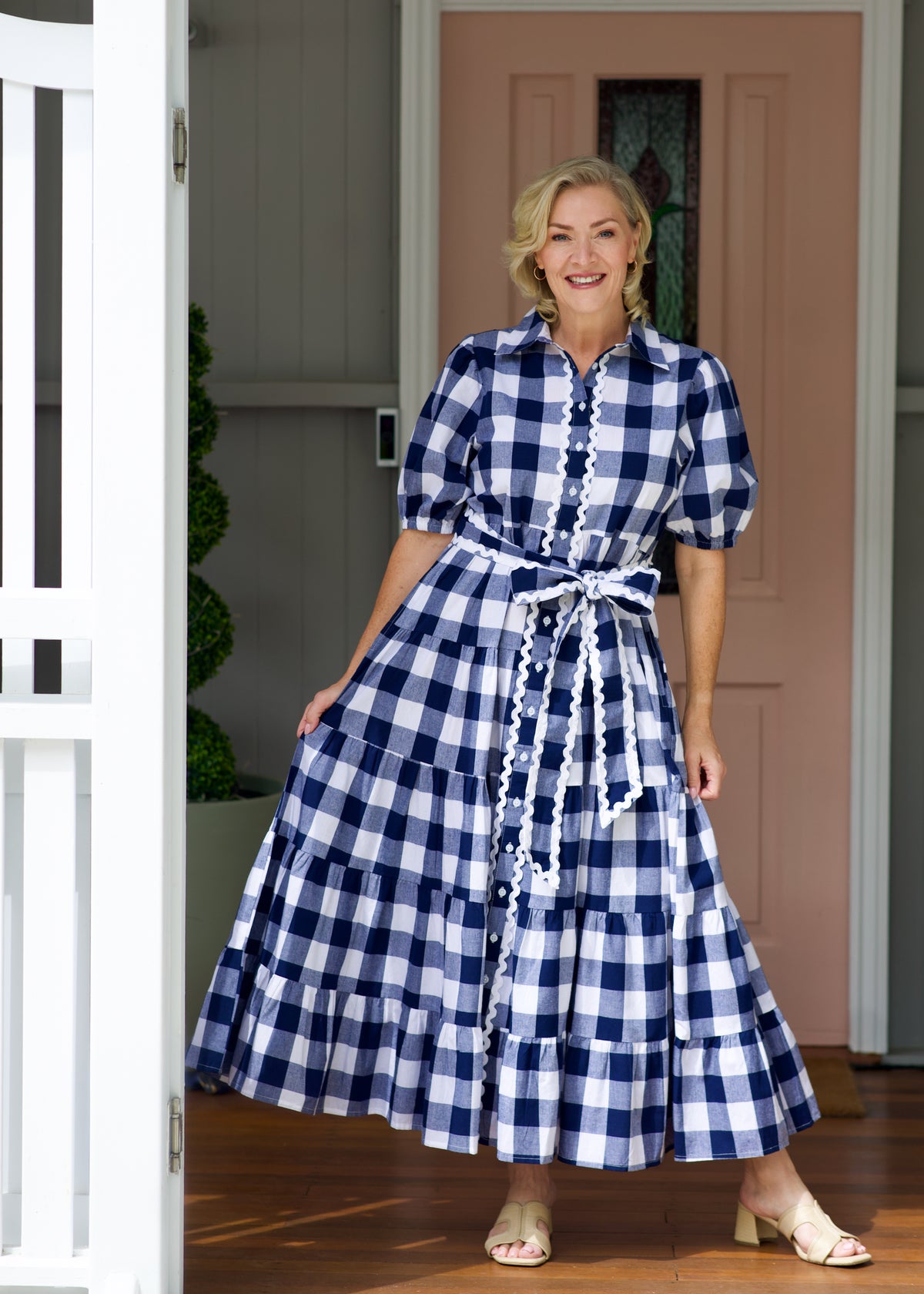 Alice Dress - Navy & White Gingham