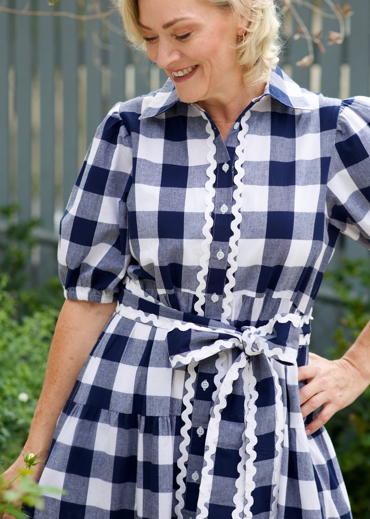 Alice Dress - Navy & White Gingham