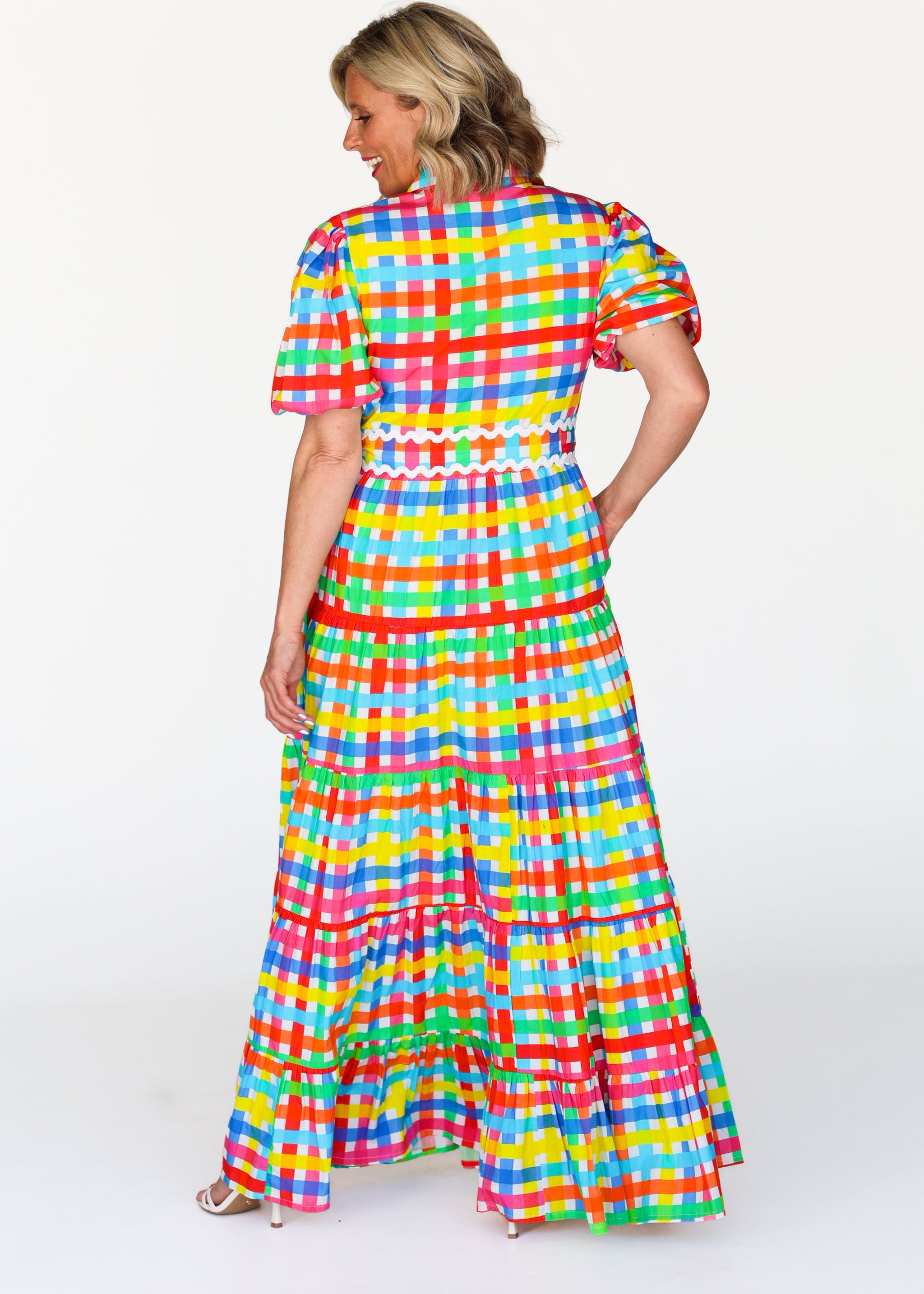 Alice Dress - Neon Gingham