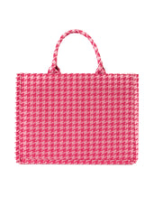 Book Bag - Pink Houndstooth