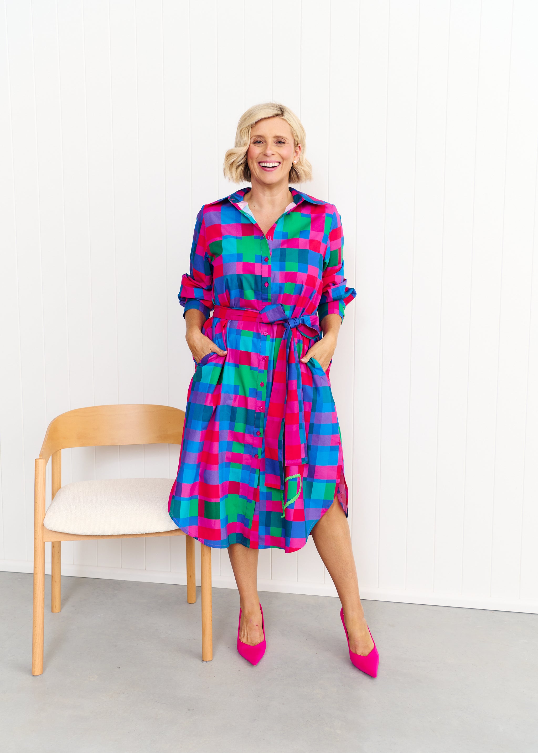 Maddie - Blue & Pink Gingham