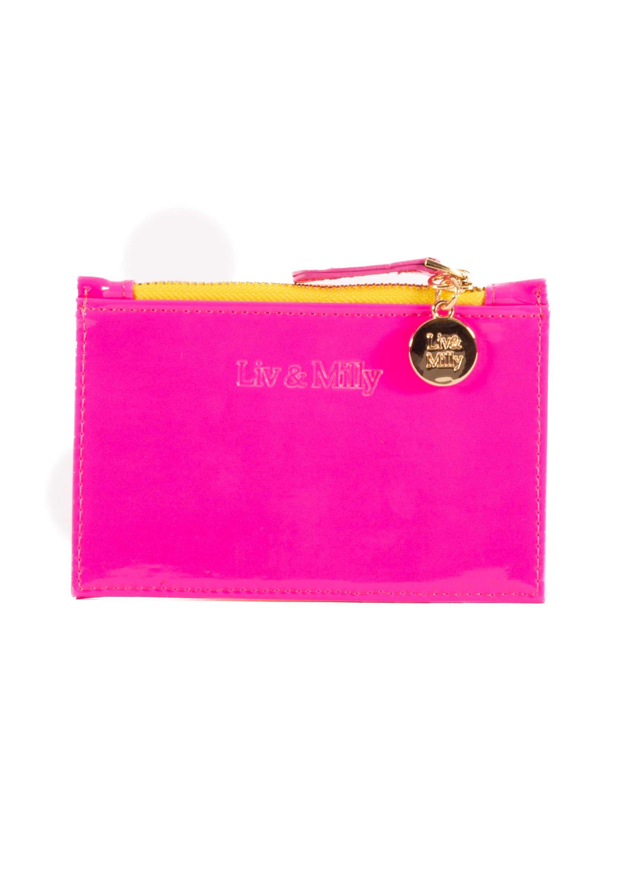Card Wallet - Patent Neon Pink