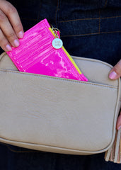 Card Wallet - Patent Neon Pink