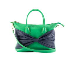 Charlotte with a Bow - Green/Navy