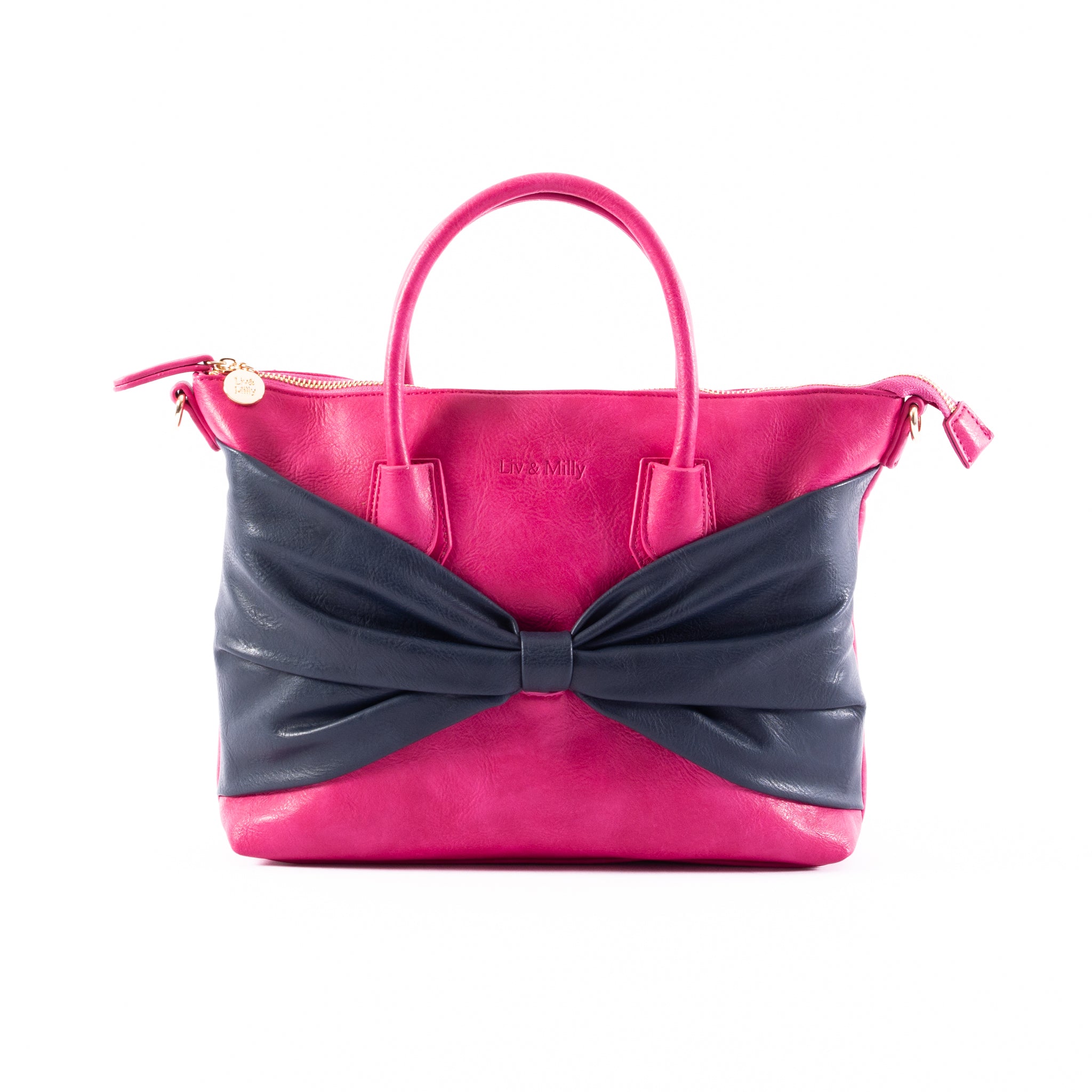 Charlotte with a Bow - Pink/Navy