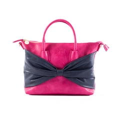 Charlotte with a Bow - Pink/Navy
