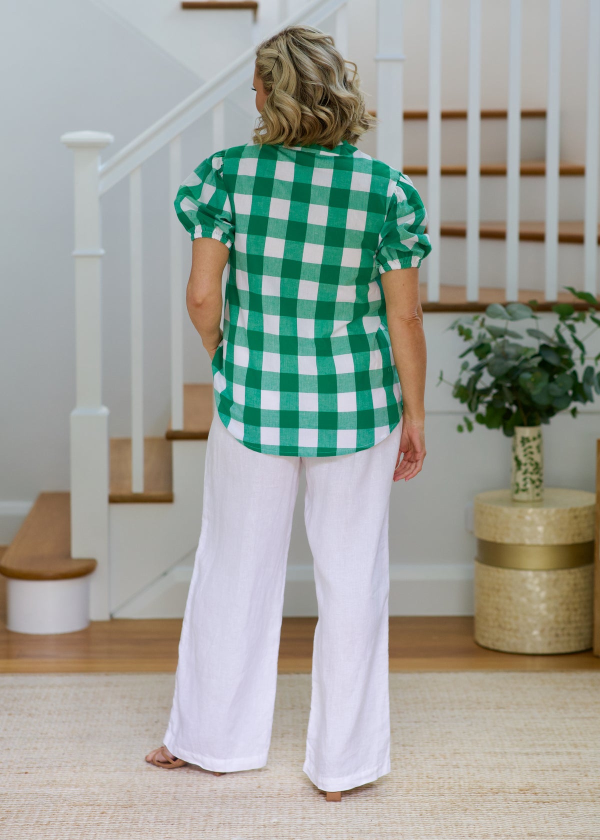 Chloe Shirt  - Green & White Gingham