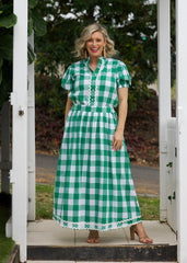 Emma Skirt  - Green & White Gingham