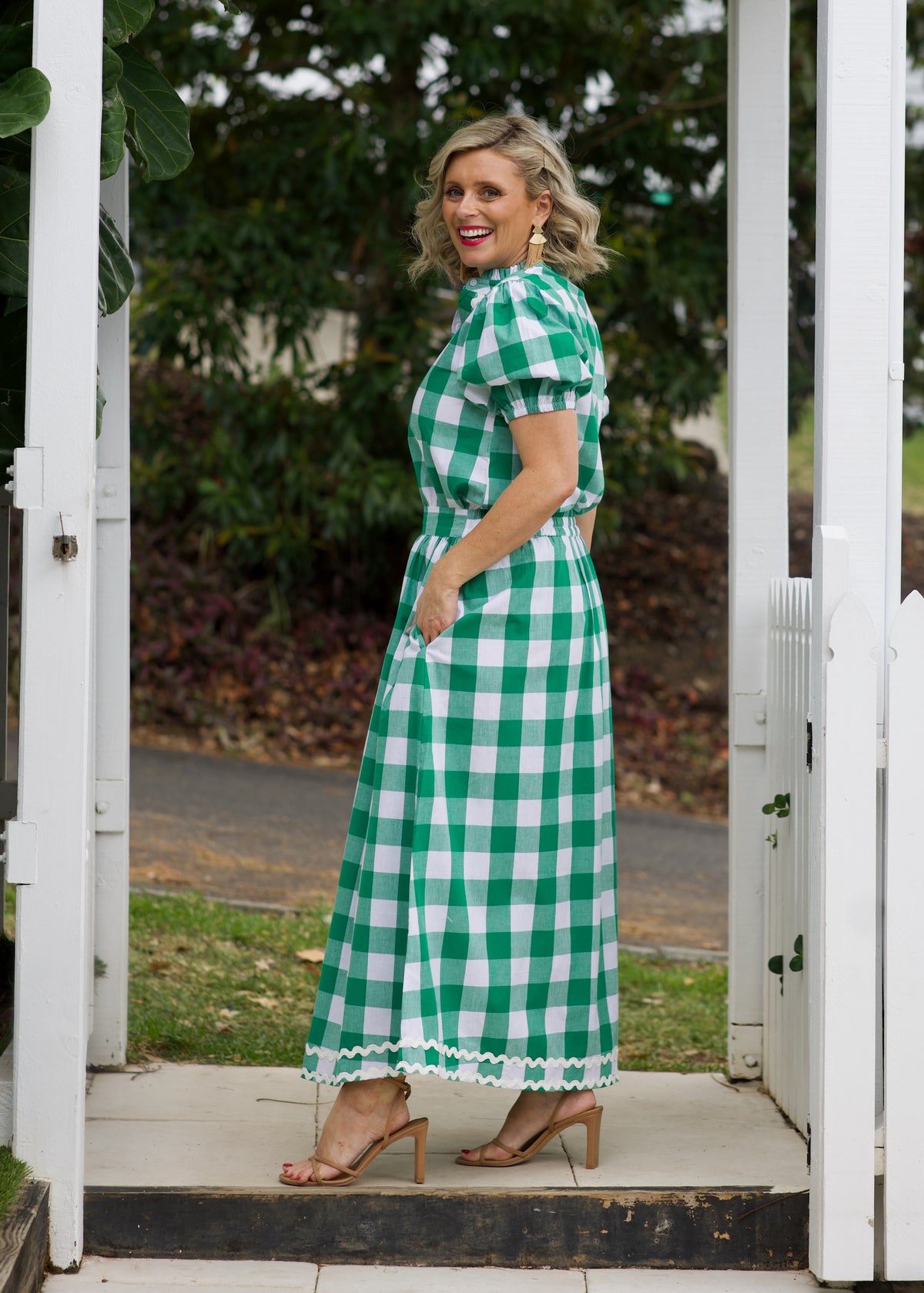 Emma Skirt  - Green & White Gingham