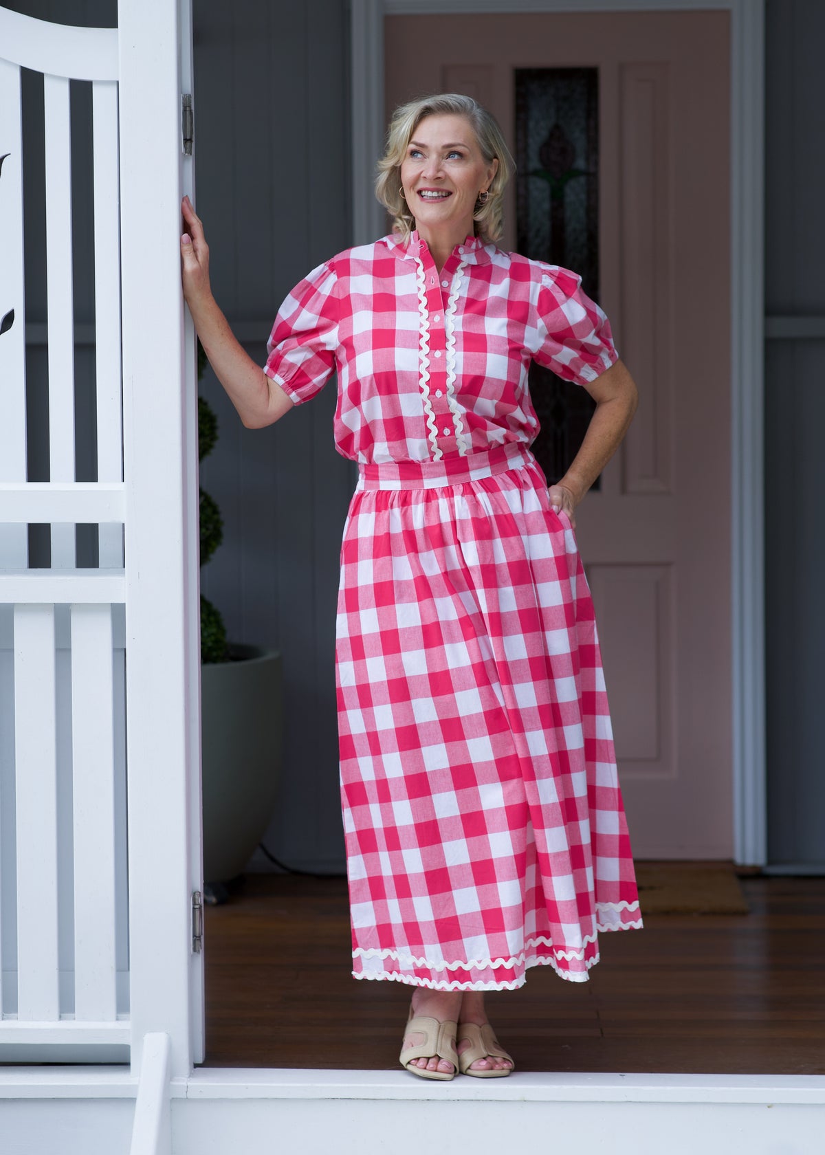 Chloe Shirt - Pink & White Gingham