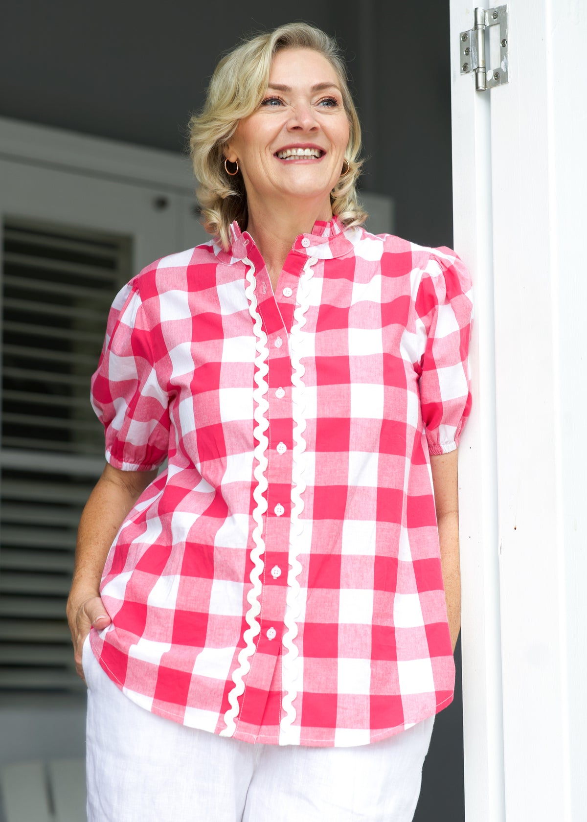 Chloe Shirt - Pink & White Gingham