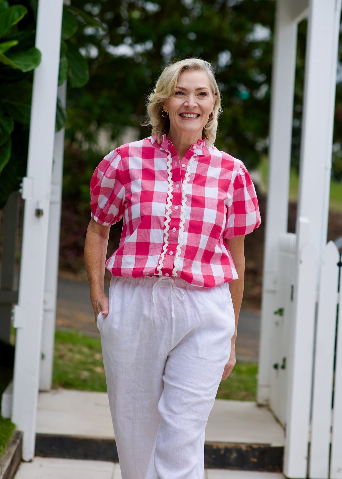 Chloe Shirt - Pink & White Gingham