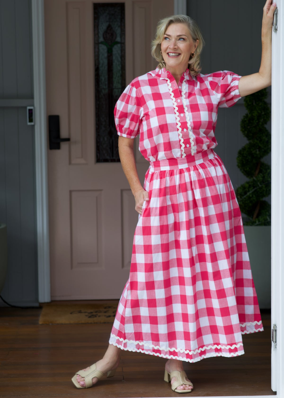 Emma Skirt  - Pink & White Gingham