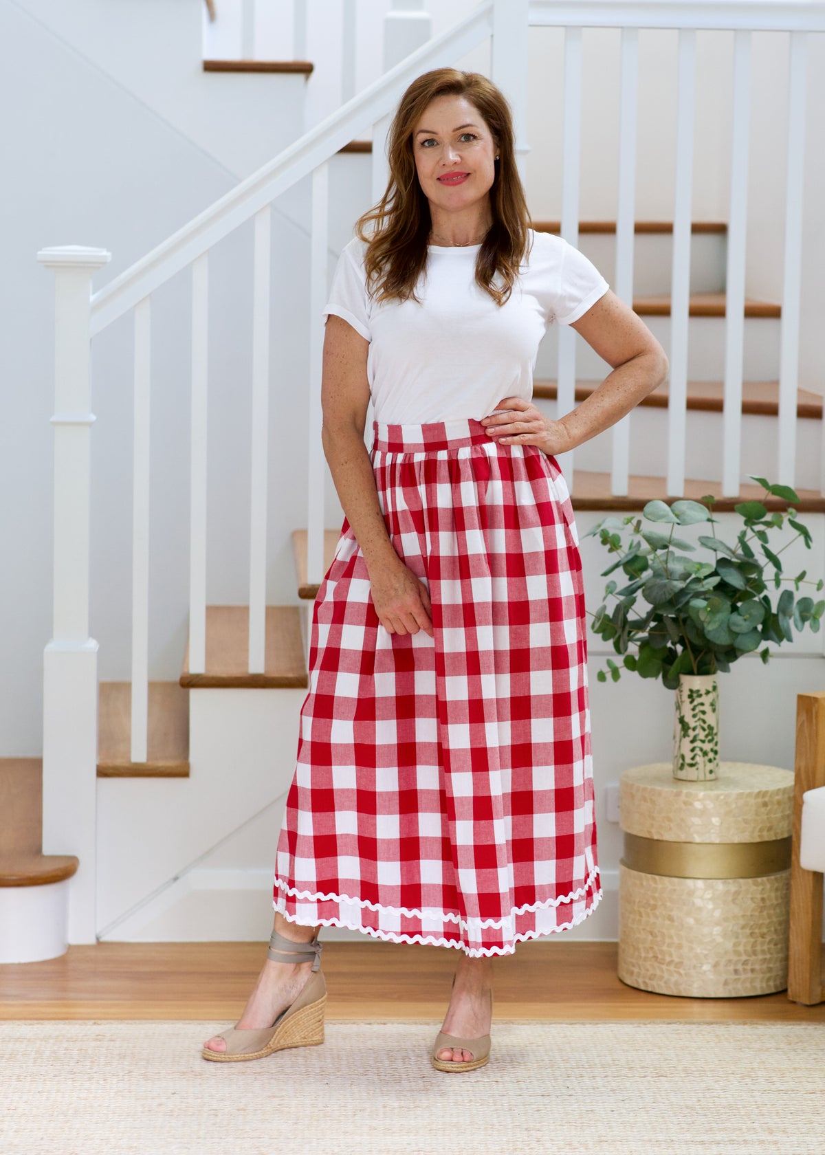 Emma Skirt  - Red & White Gingham