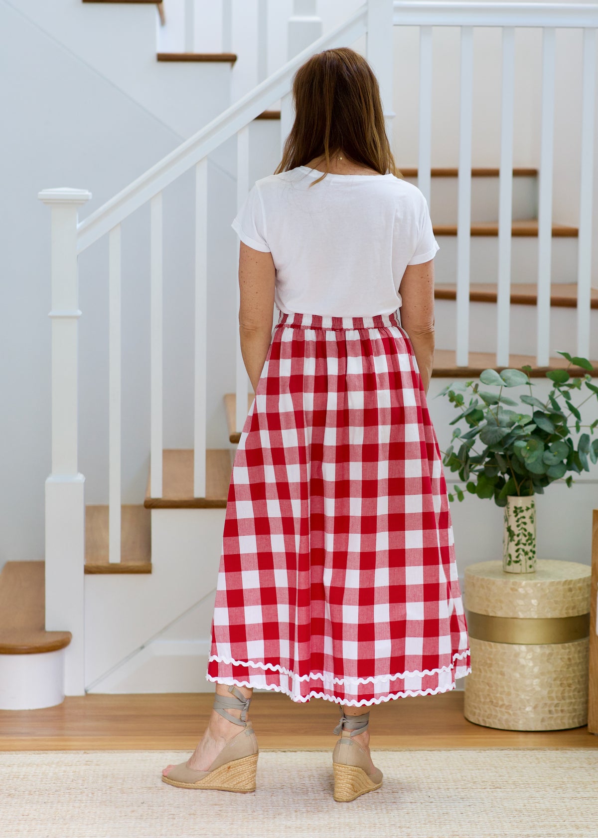 Emma Skirt  - Red & White Gingham