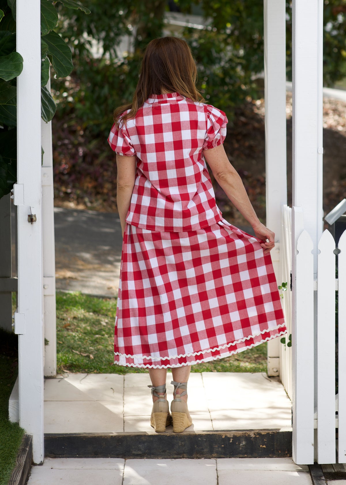 Chloe Shirt  - Red & White Gingham