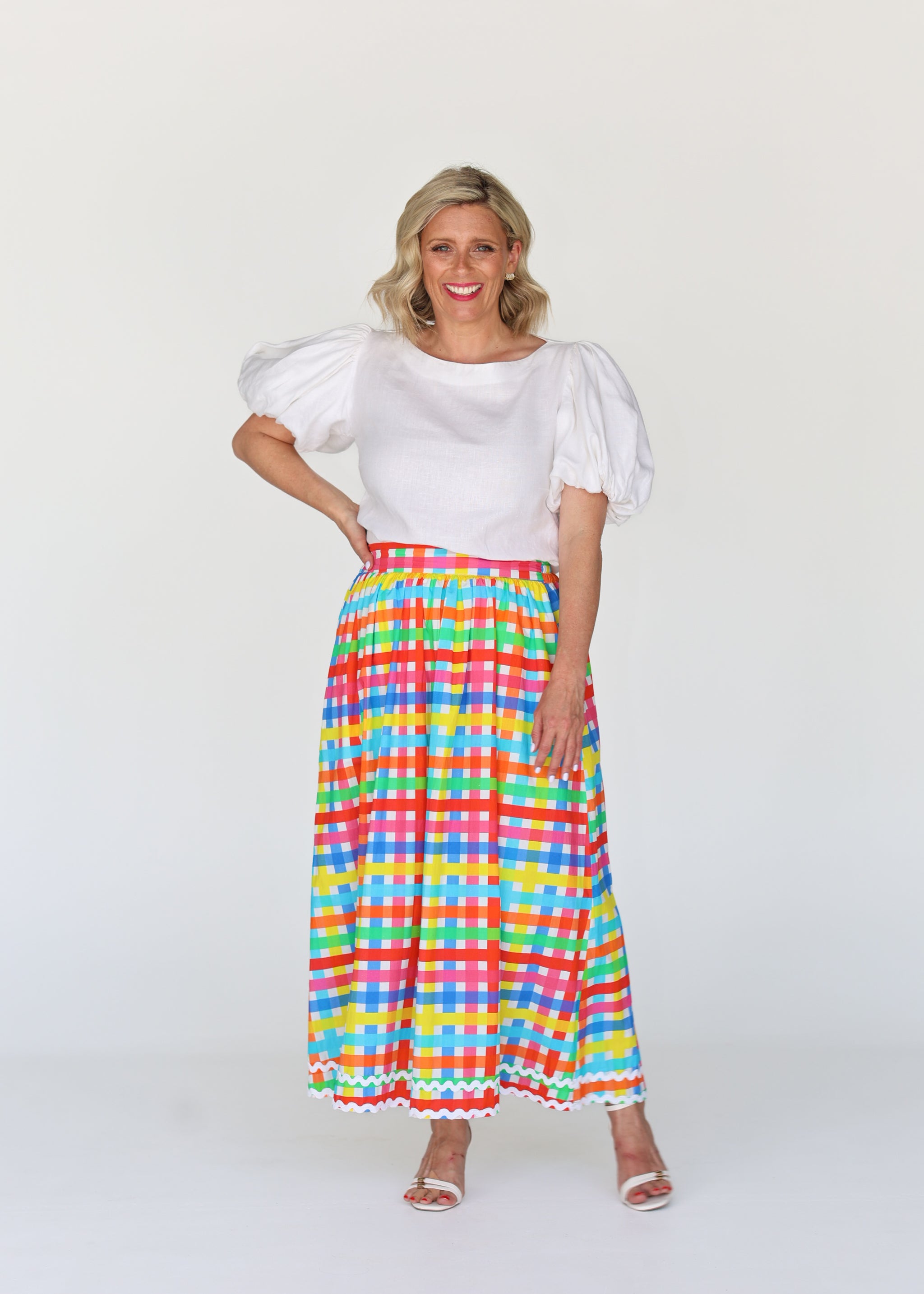 Emma Skirt - Neon Gingham