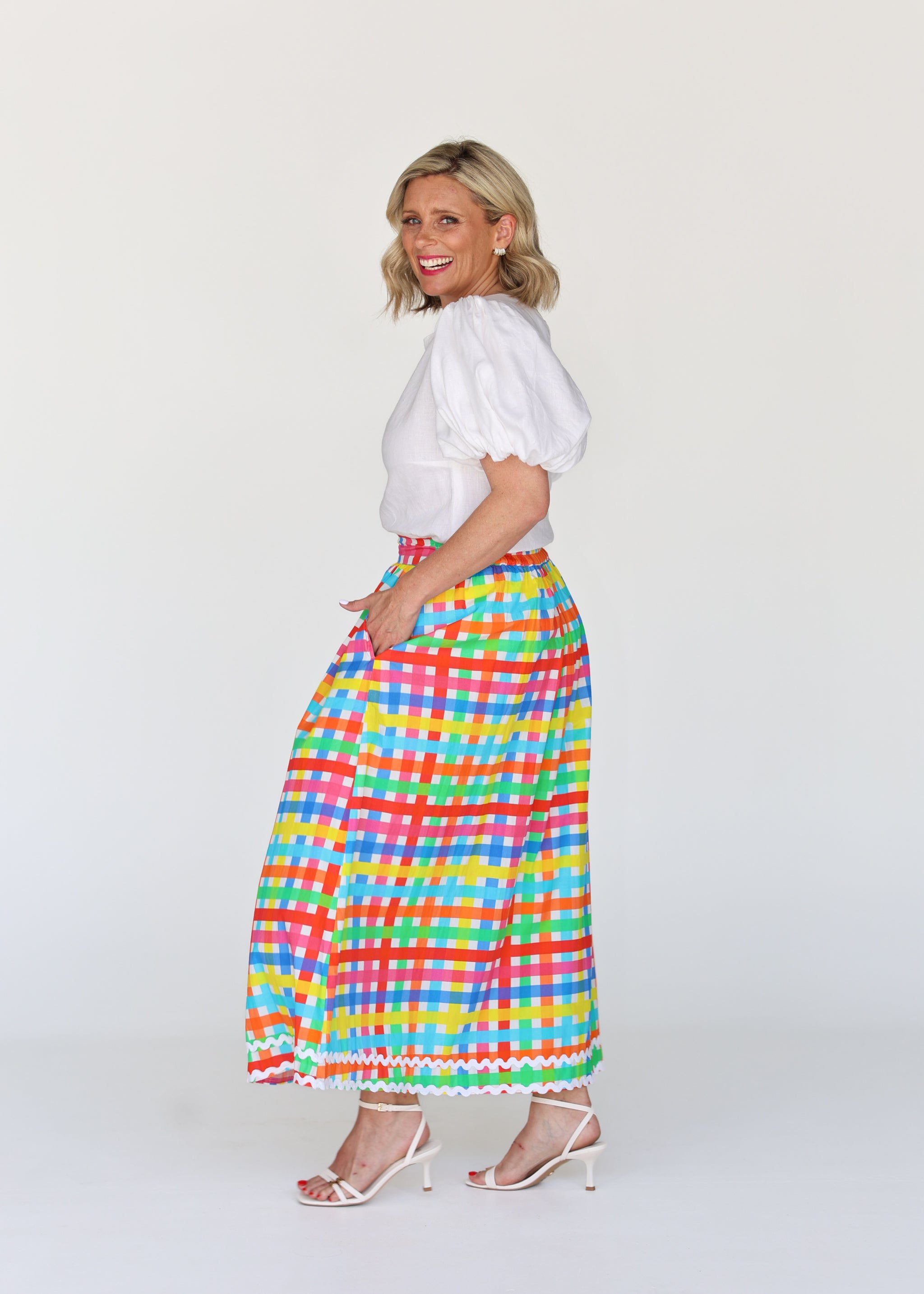 Emma Skirt - Neon Gingham