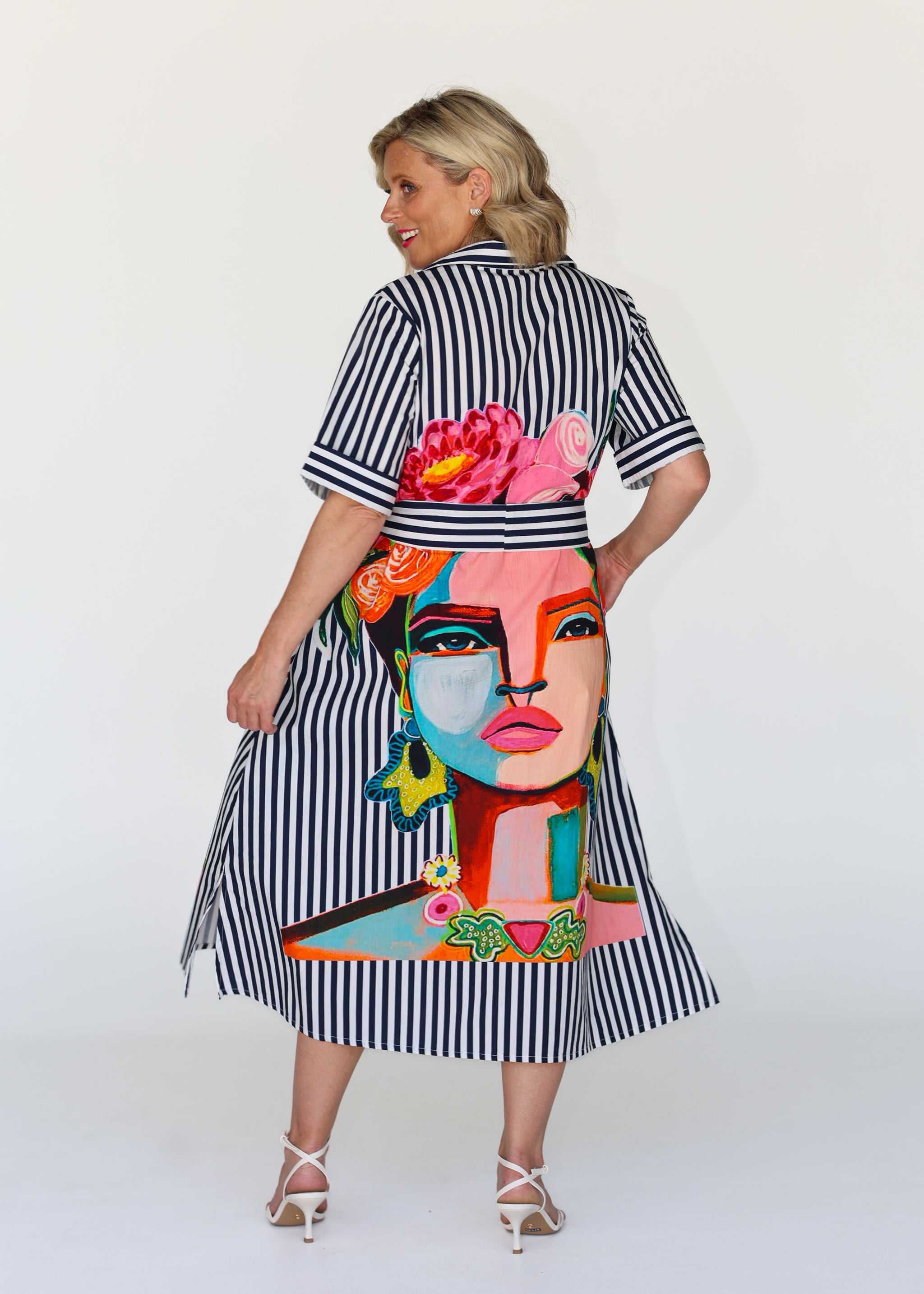 Frida Shirt Dress - Navy (Short Sleeve)