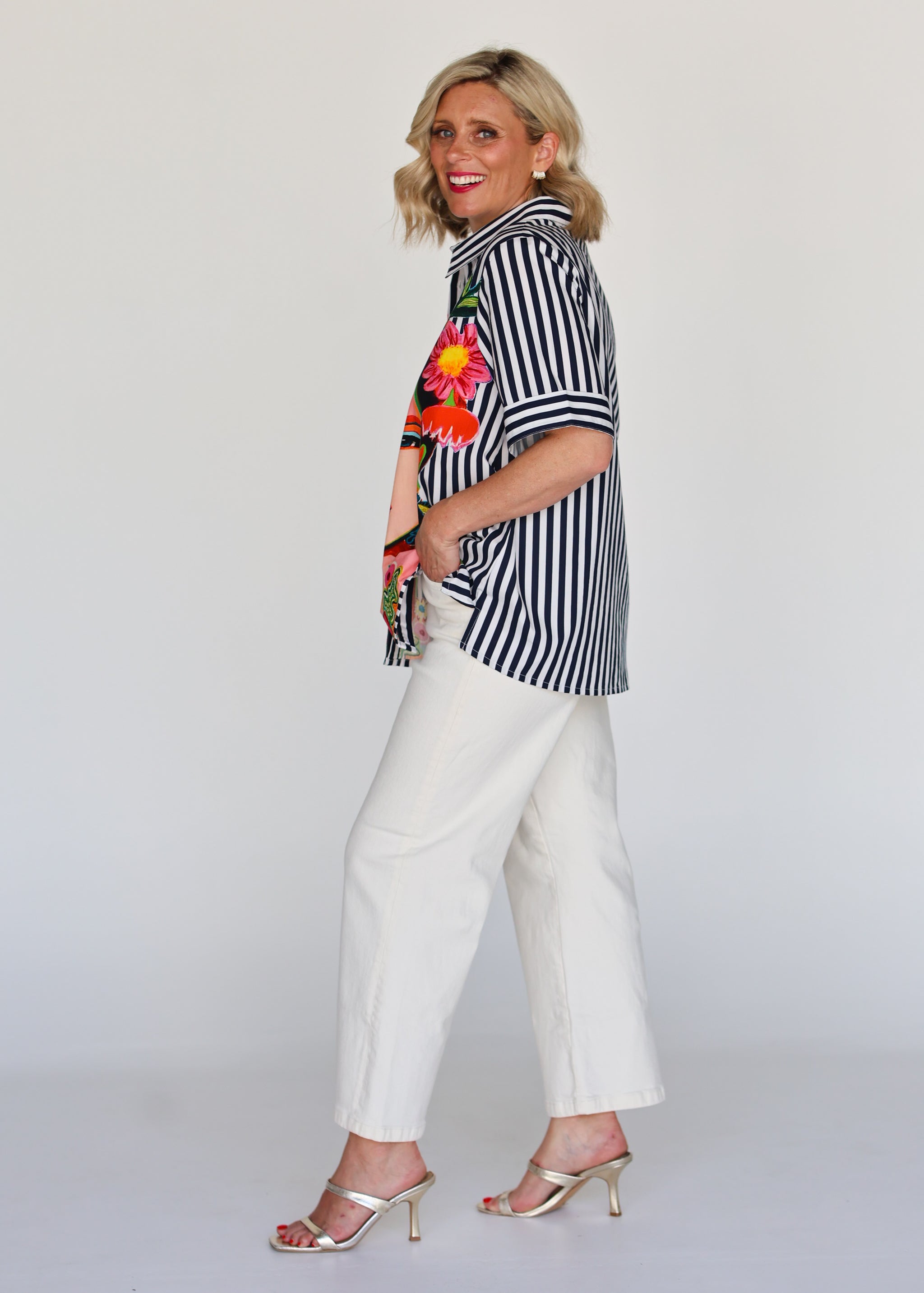 Frida Shirt - Navy (Short Sleeve)