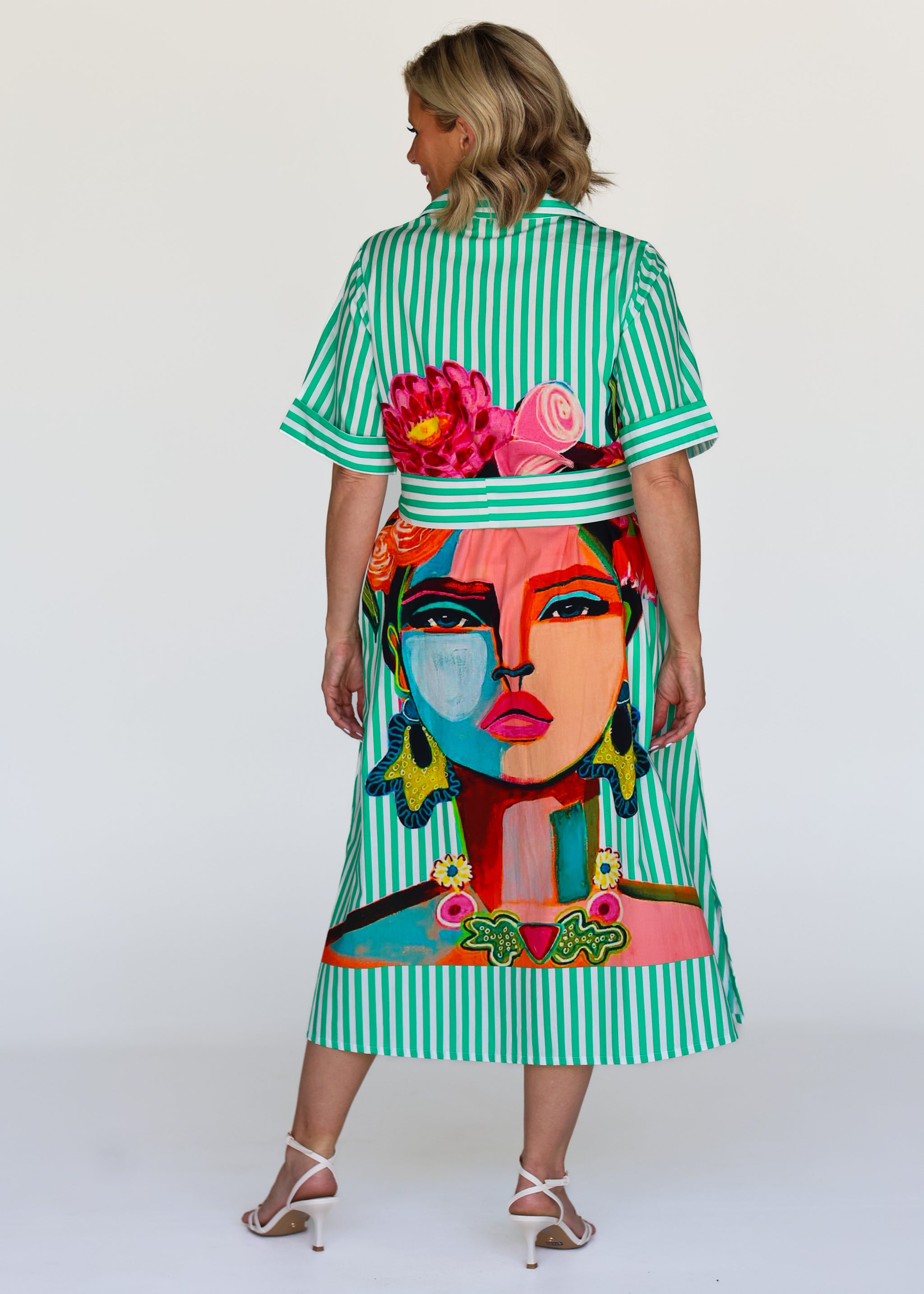 Frida Shirt Dress - Green (Short Sleeve)