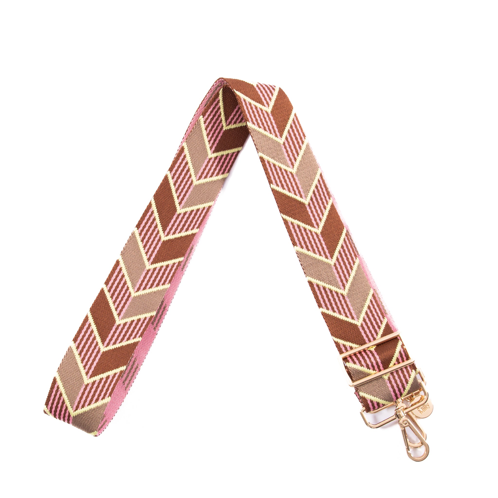 Guitar Strap - Brown/Yellow/Pink Arrows