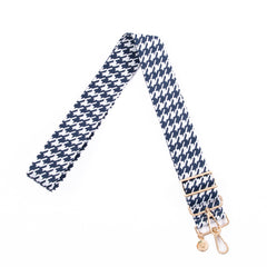 Guitar Strap - Navy & White Houndstooth