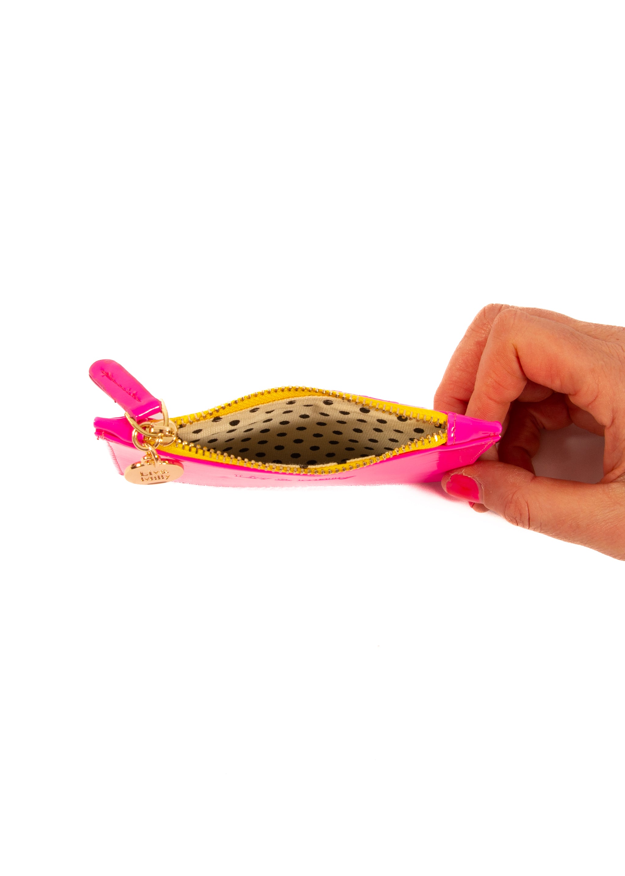 Card Wallet - Patent Neon Pink