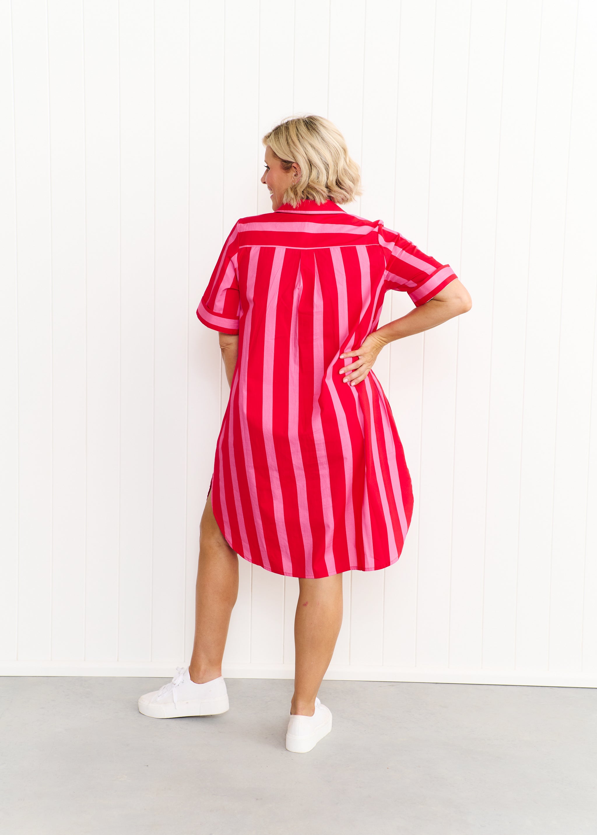 Maddie - Red & Pink Stripe