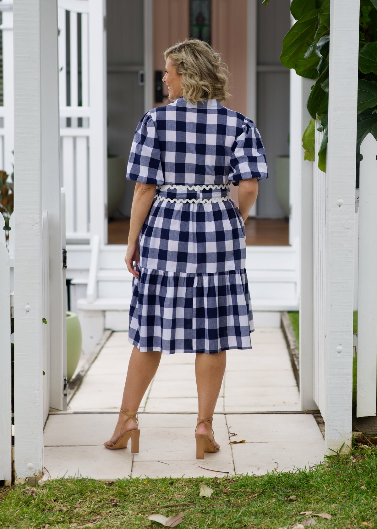 Melody Dress- Navy & White Gingham
