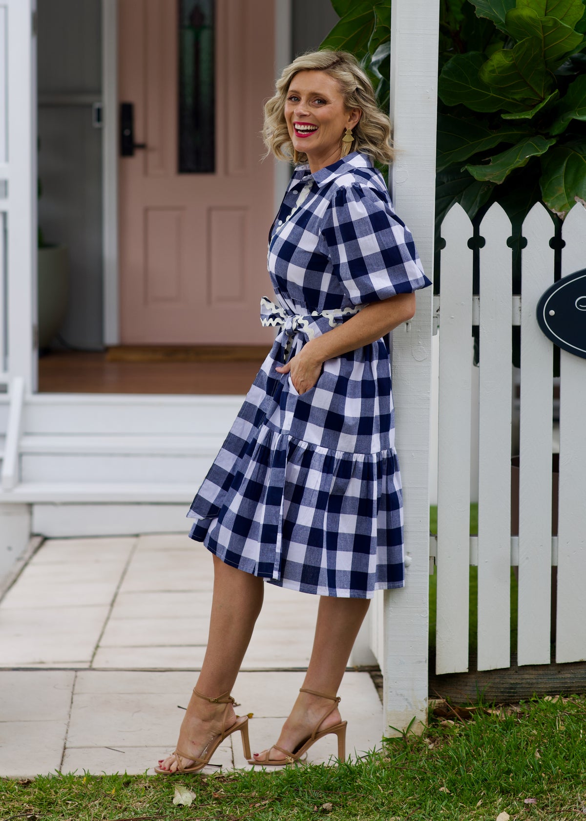 Melody Dress- Navy & White Gingham