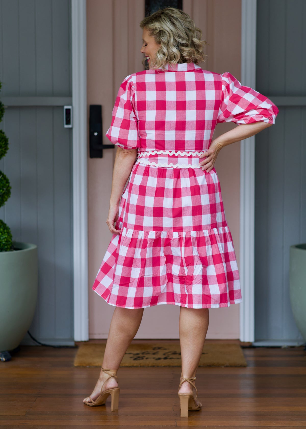 Melody Dress  - Pink & White Gingham