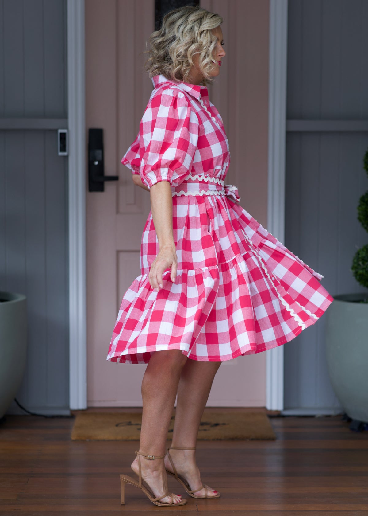 Melody Dress  - Pink & White Gingham