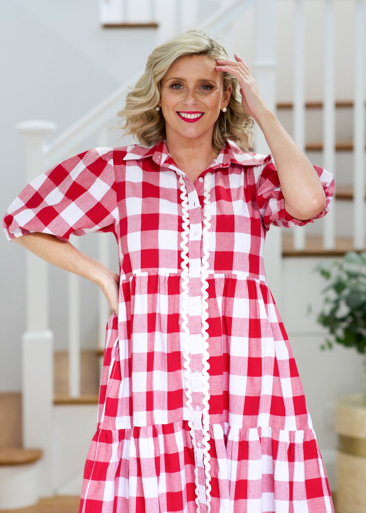 Melody Dress - Red & White Gingham