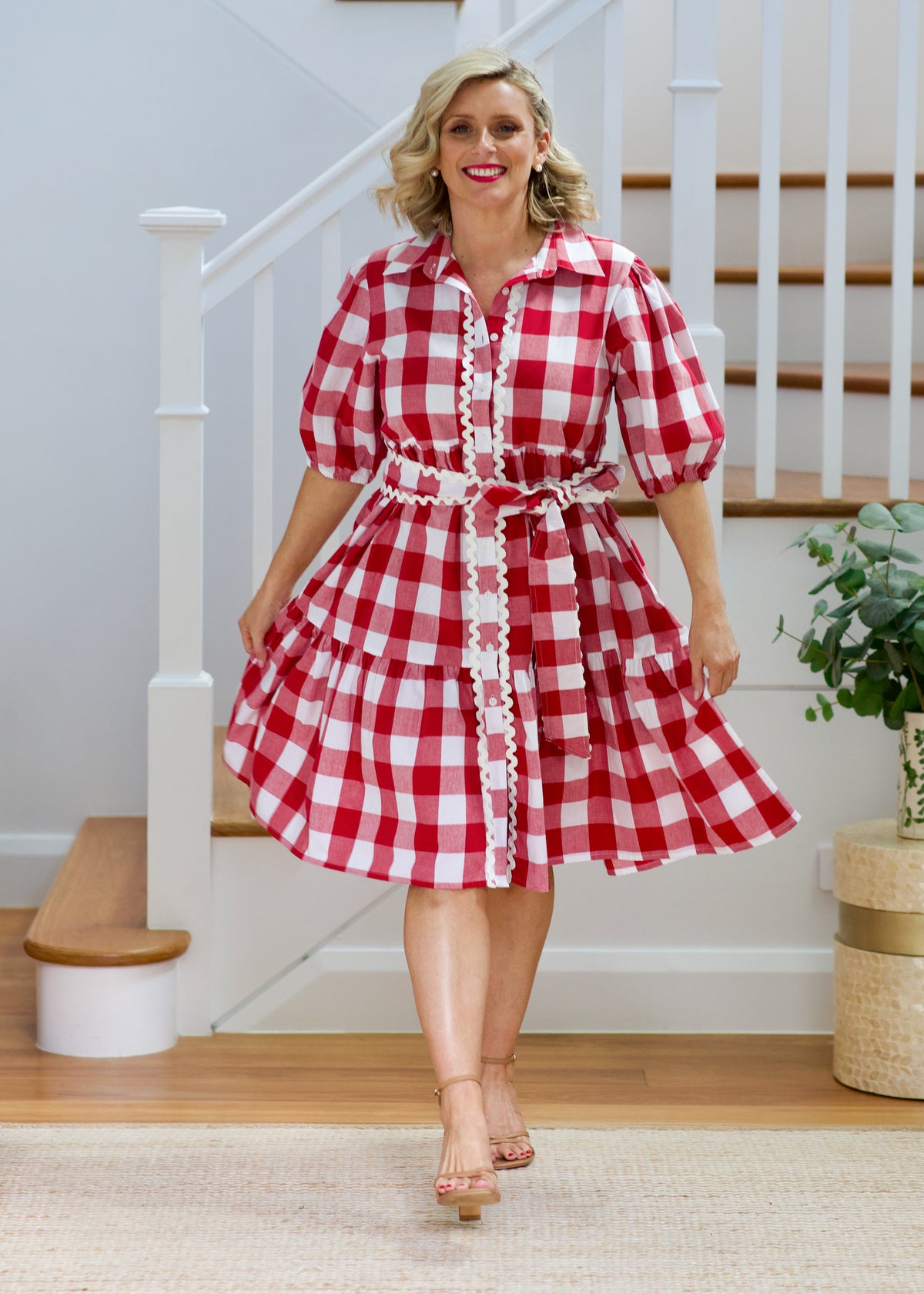 Melody Dress - Red & White Gingham