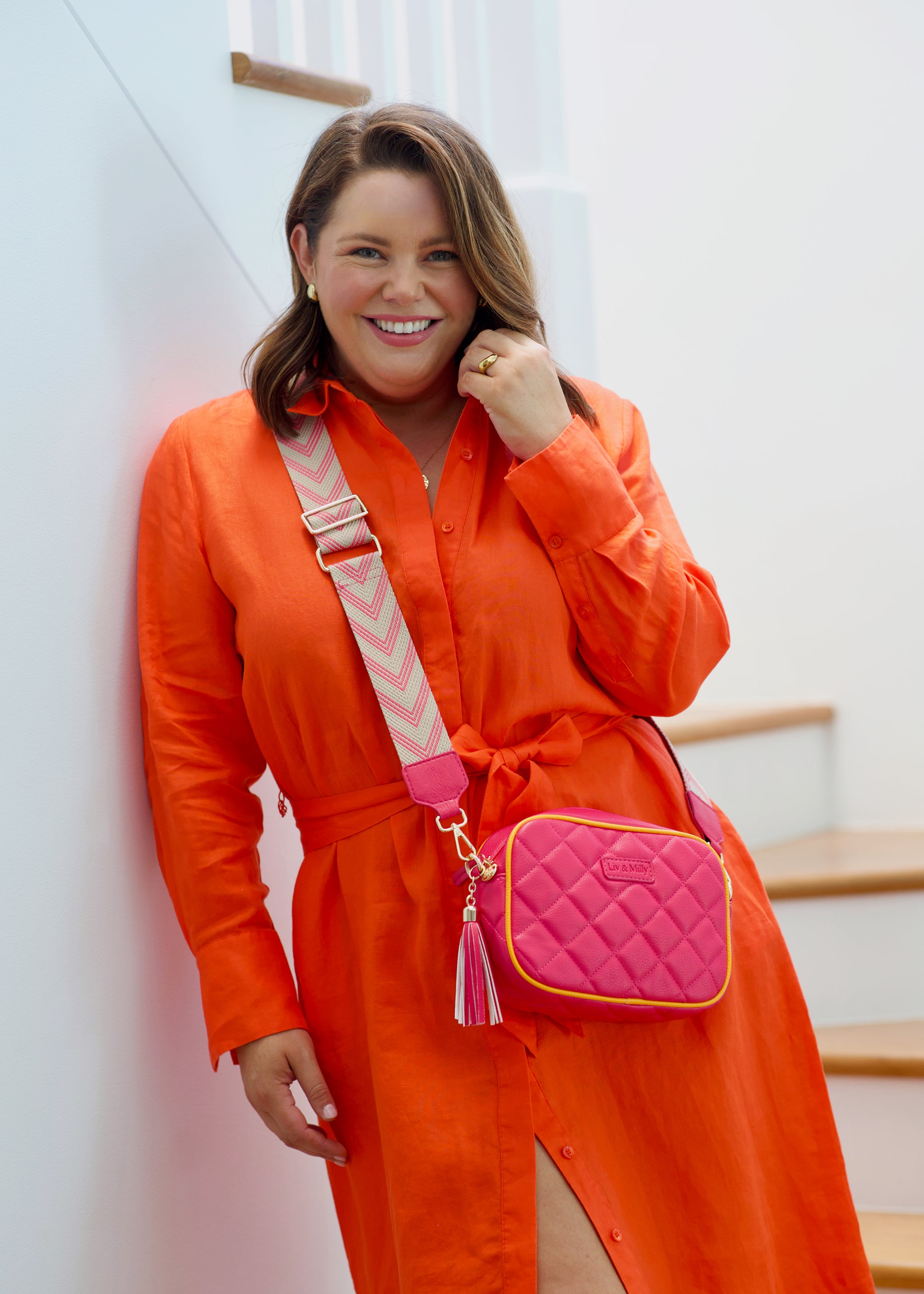Sally - Quilted Pink/Orange