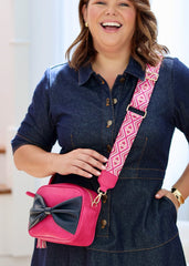Sally with a Bow - Pink/Navy