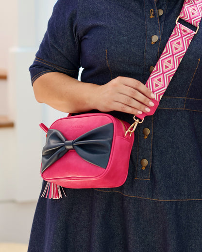 Sally with a Bow - Pink/Navy