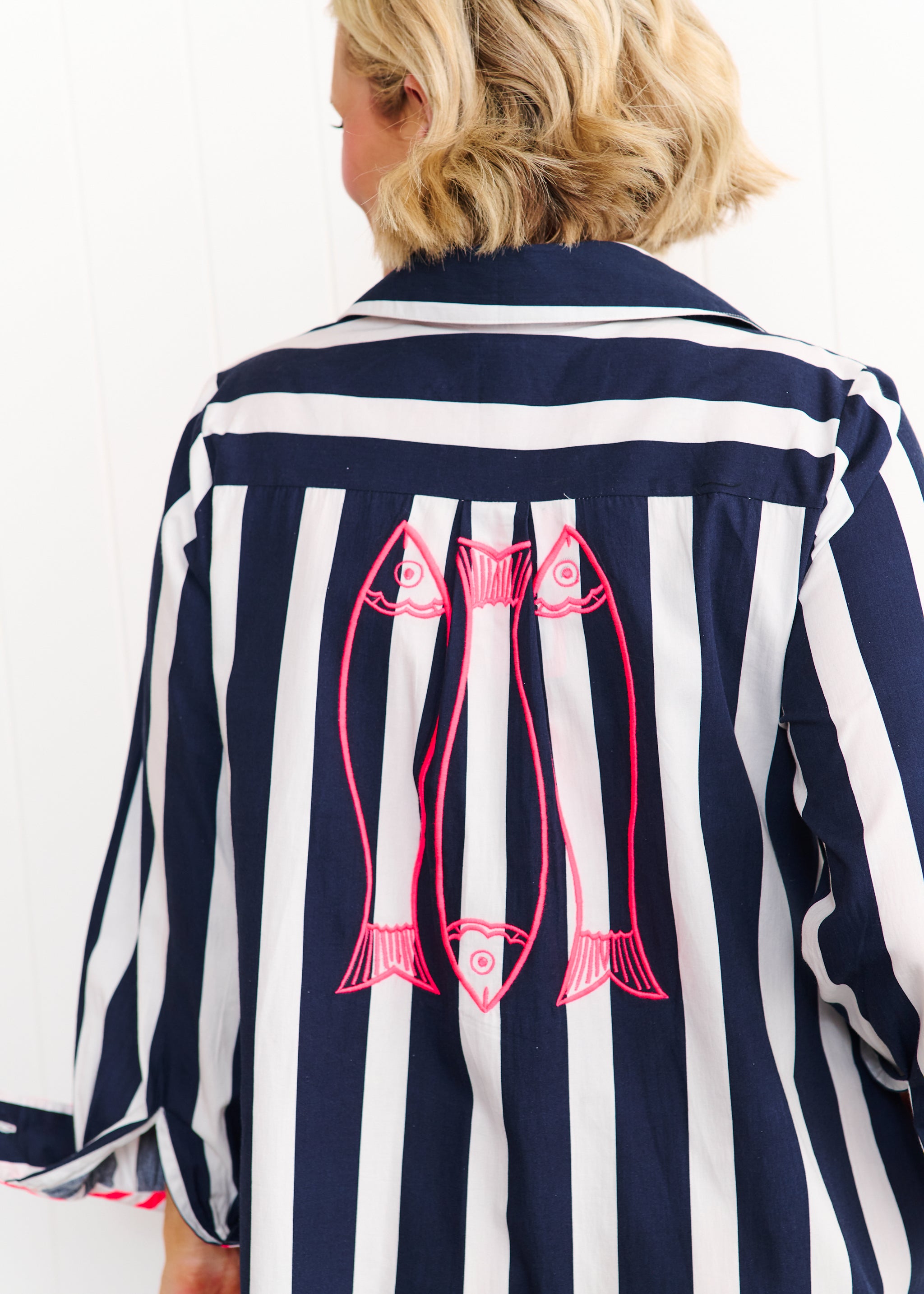Sardinia Dress - Navy & White Stripe