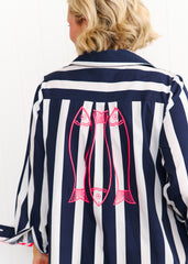 Sardinia Dress - Navy & White Stripe
