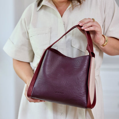 Tanya - Burgundy/Taupe