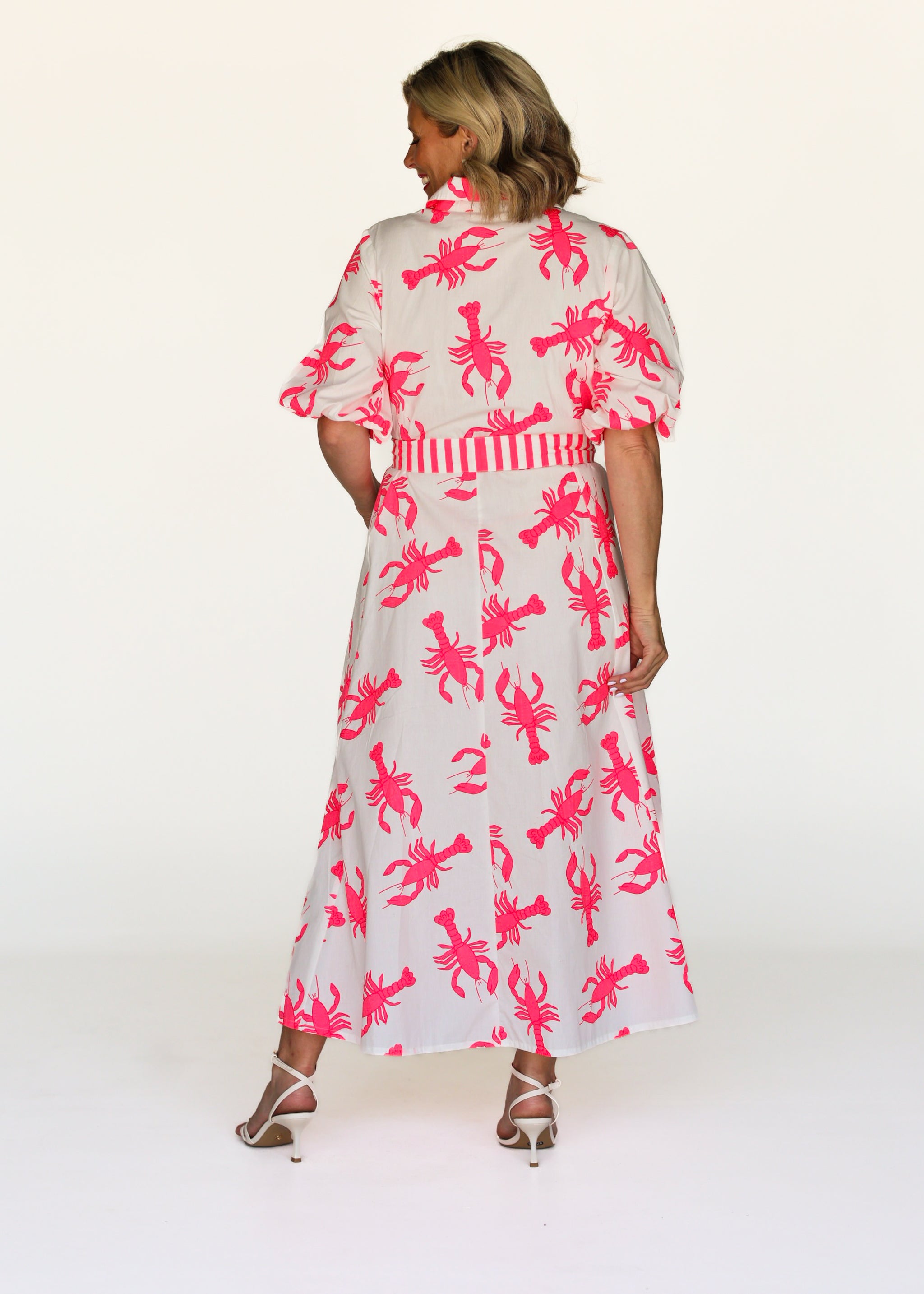 Victoria Dress - Neon Lobster