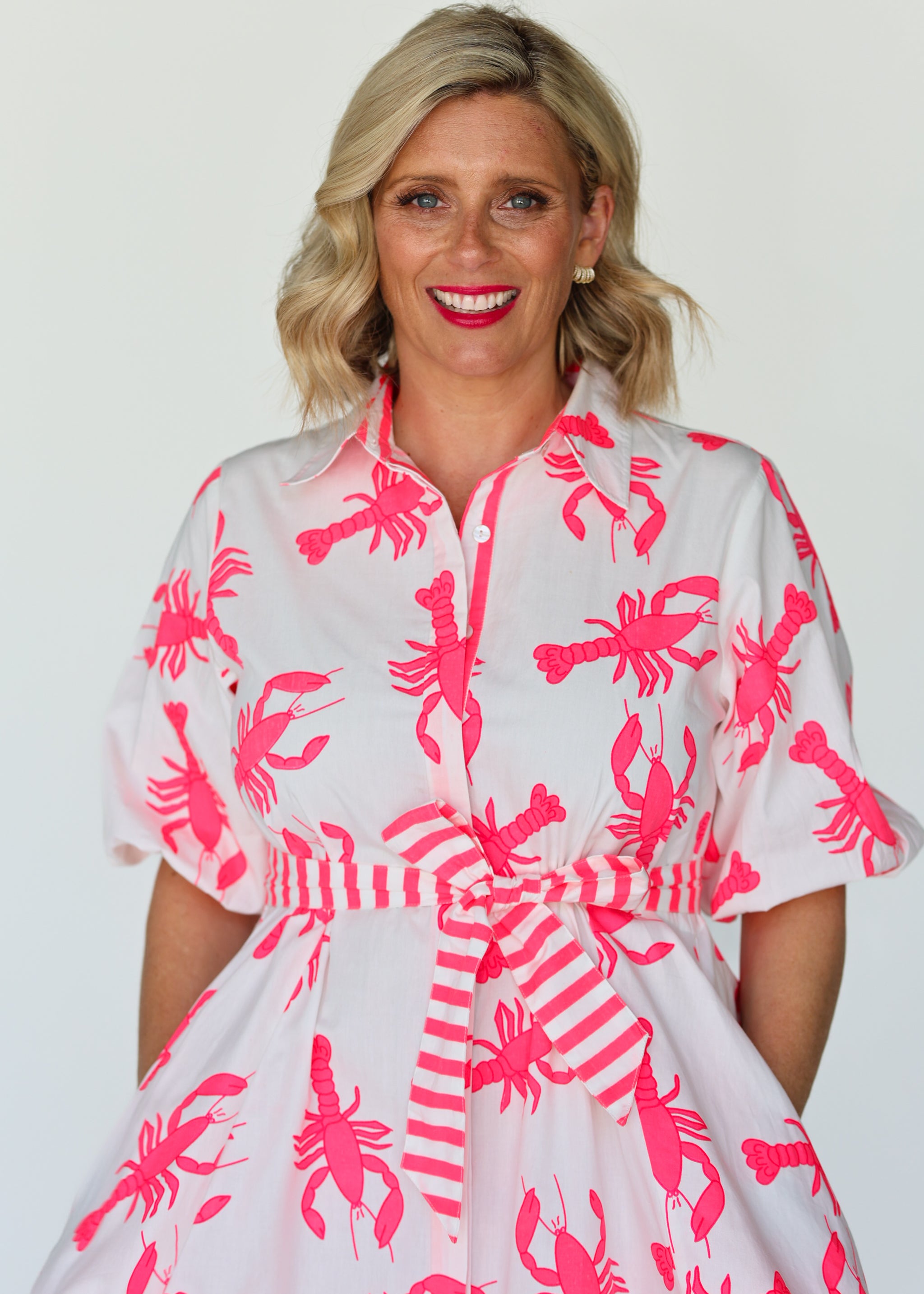 Victoria Dress - Neon Lobster