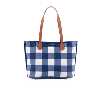 Capri - Navy & White Gingham Tote