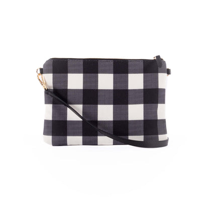 Capri - Black & White Gingham Crossbody (Large)