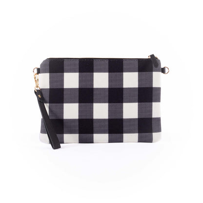 Capri - Black & White Gingham Crossbody (Large)