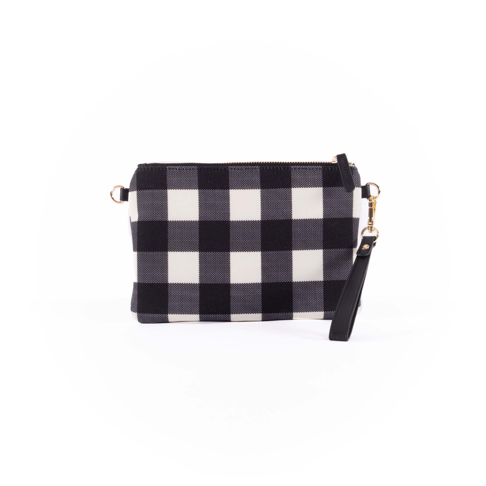 Capri - Black & White Gingham Crossbody (Small)