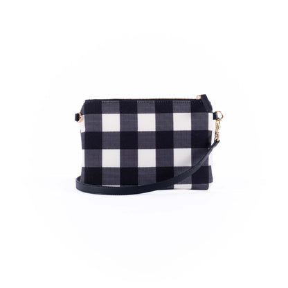 Capri - Black & White Gingham Crossbody (Small)