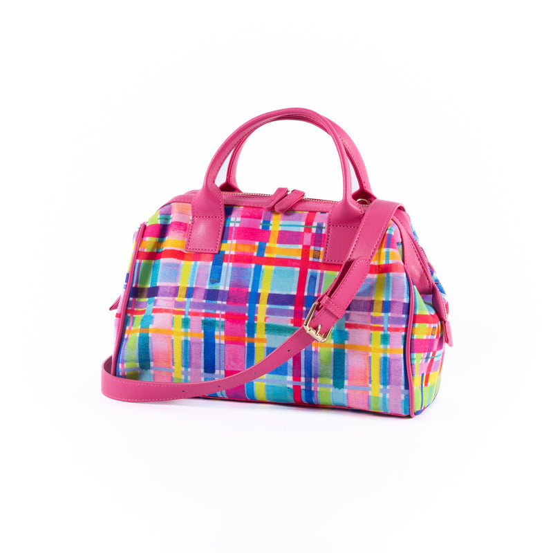 Lordy Dordie 'Rainbow Gingham' Grab Bag - Pink Handle